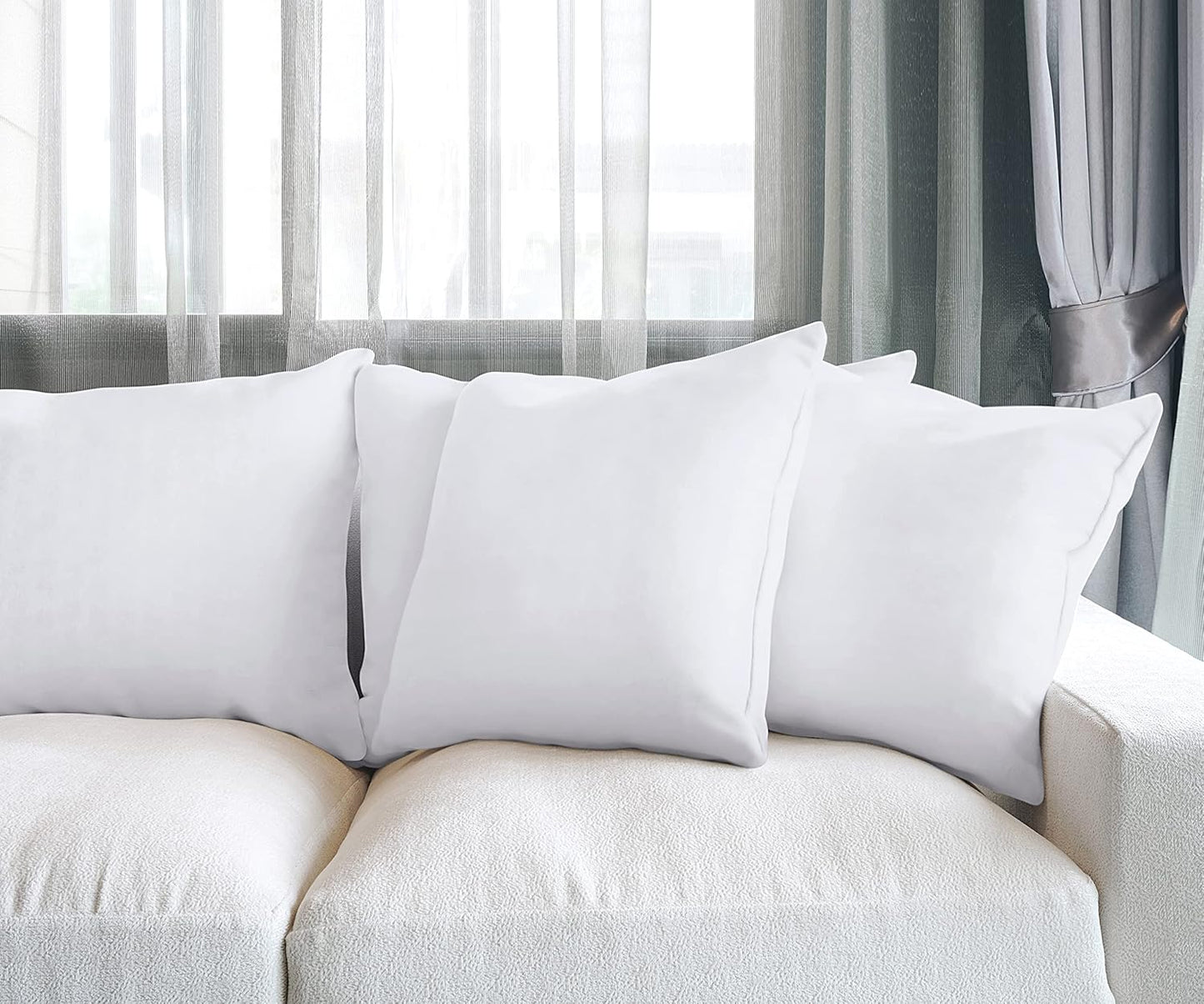 Utopia Bedding Throw Pillows - Decorative 20 x 20 Inch White Pillows for Sofa & Bed | Set of 4