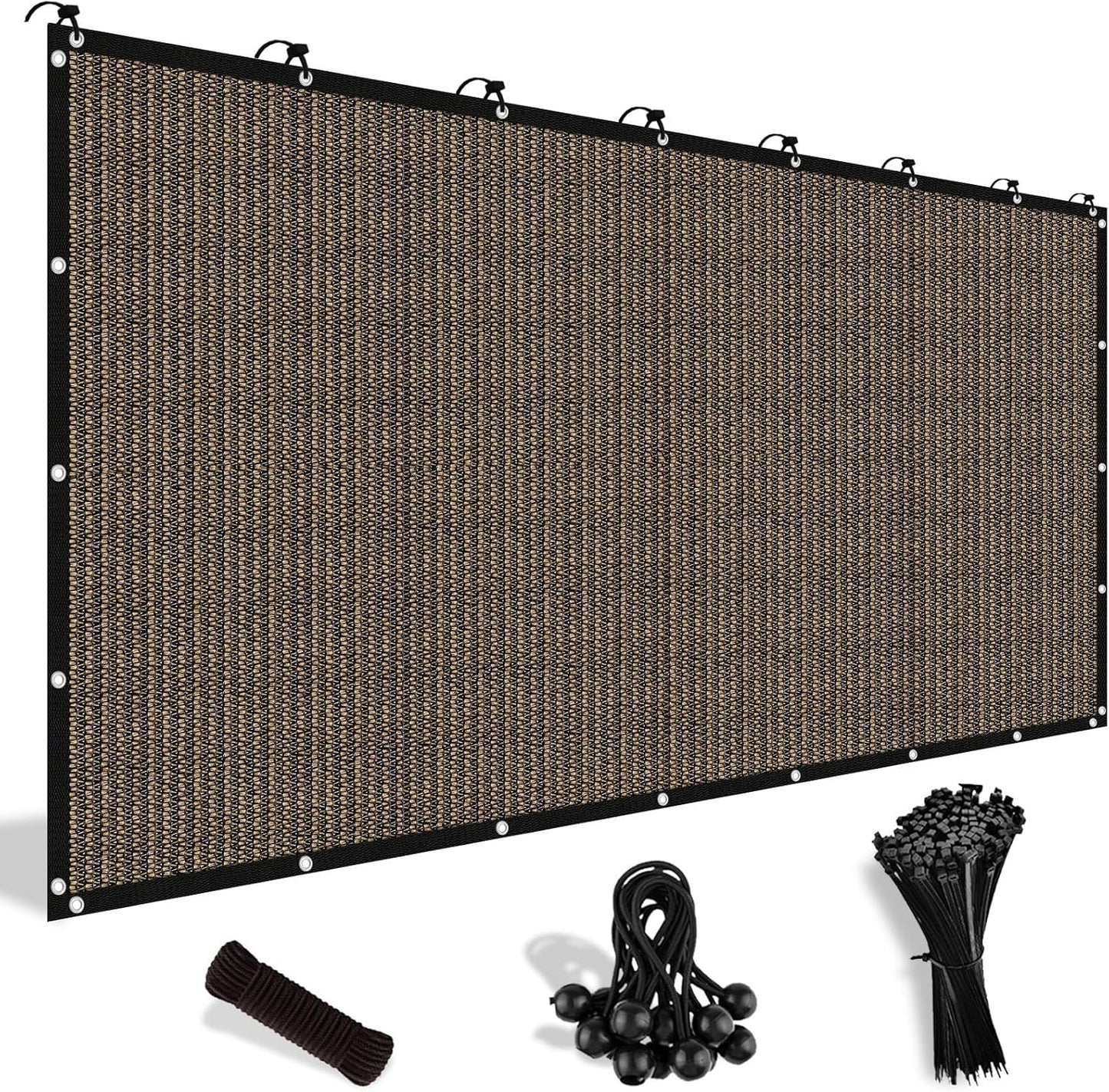 Shade&Beyond 90% Sun Shade Cloth - 8' X 12' Pergola Canopy with Grommets | Mocha Mesh Tarp for Outdoor Spaces