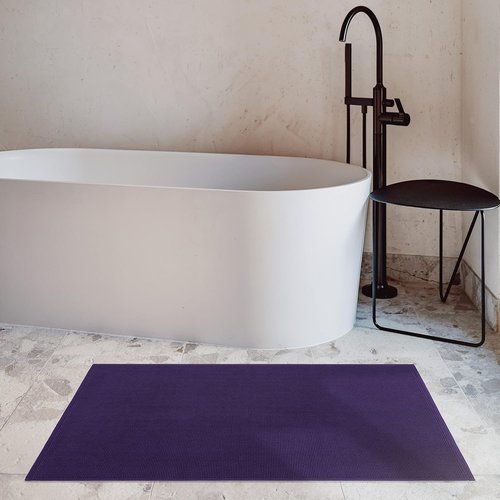 Cotton Paradise 100% Cotton Bath Mat - Non-Slip, Soft & Absorbent | Quick-Dry, 20x34 Inch, Purple