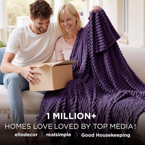 Bedsure GentleSoft California King Size Blanket - Cozy Purple Fleece Throw, 102x96 Inches, Perfect Gift for Women