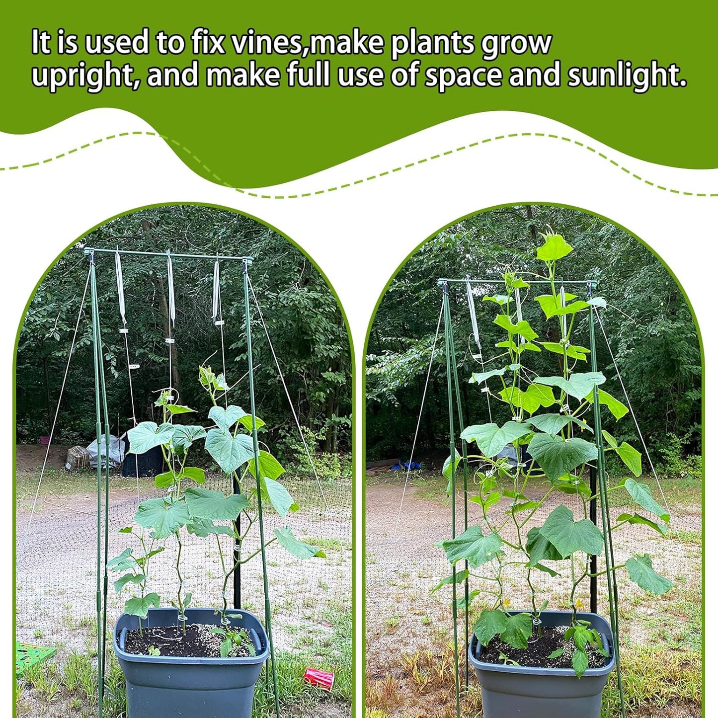 OJYUDD Tomato Hooks - 130 Pcs Plant Support Clips with 32.8ft Twine for Climbing Vegetables & Flowers