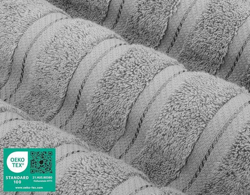 American Soft Linen Luxury Towel Set - 6 Pieces, 100% Cotton Turkish Towels, Light Grey, 600 GSM
