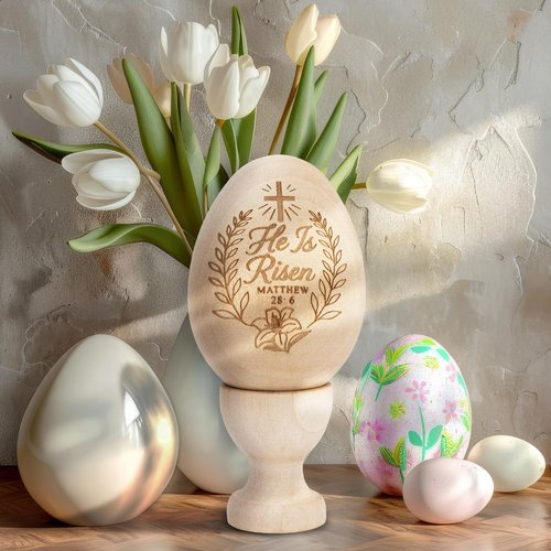He Is Risen Easter Decor – Religious Easter Cross Decoration for Home, Catholic Easterr Gift and Catholic Gifts, Christian Religious Easter Decorations, Easterr Basket Stuffers and Small Tree Ornament
