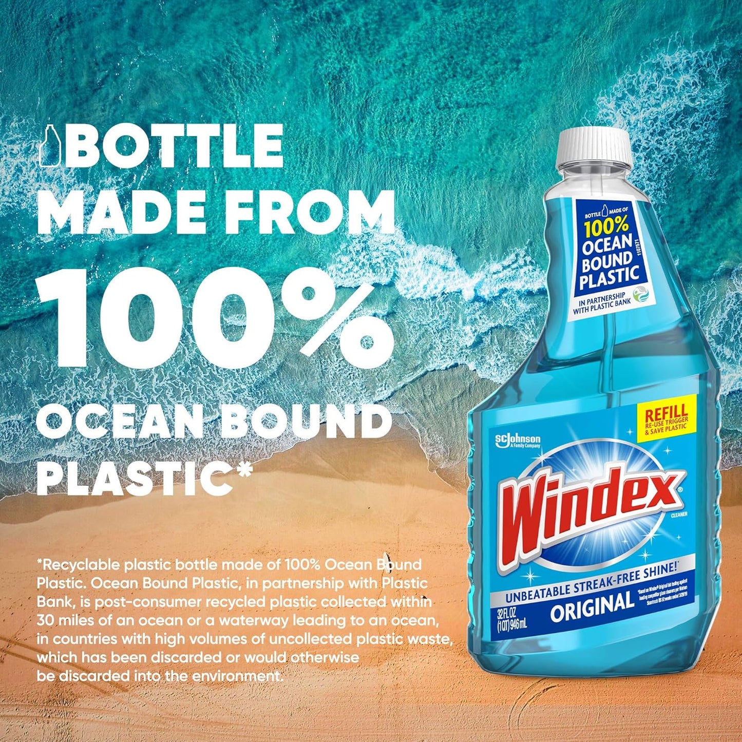 Windex Refill Bundle - 32oz Original Blue Glass Cleaner & 32oz Citrus Scent Disinfectant | Essential Household Cleaners
