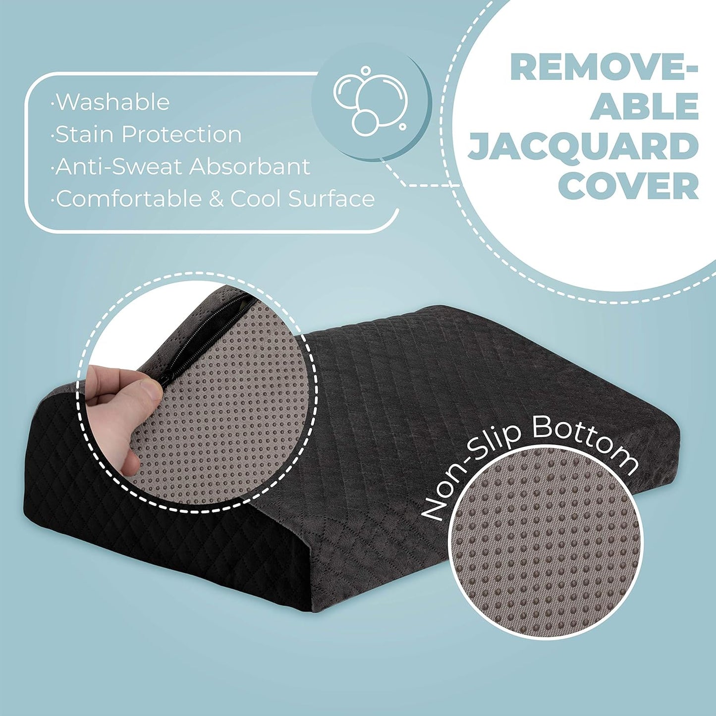 Kölbs Office Foot Rest - Plush Velvet Memory Foam for Ultimate Comfort | Ergonomic Teardrop Design