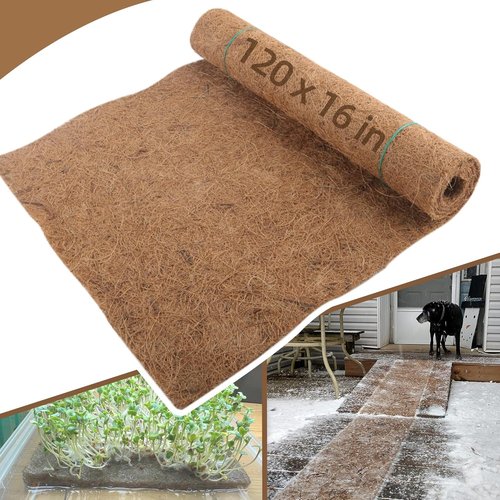 Coco Liner Roll - Natural Coconut Fiber for Planters | 16x120 Inch, Reptile-Friendly Garden Decoration
