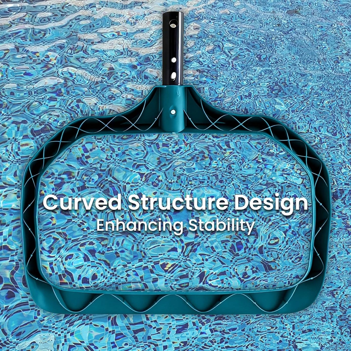 POOLWHALE Pool Skimmer Net - Extra Wide Leaf Rake with Fine Mesh for Efficient Pool Cleaning