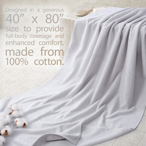 Cotton Paradise 100% Cotton Oversized Bath Sheet - Extra Large Turkish Towel in Silver Grey | 40x80 Inches