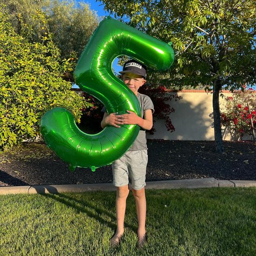 Dark Green Number 5 Balloon 40 Inch, 5th Birthday Party Decorations for Children, Giant 5 Foil Balloon for Party Supplies