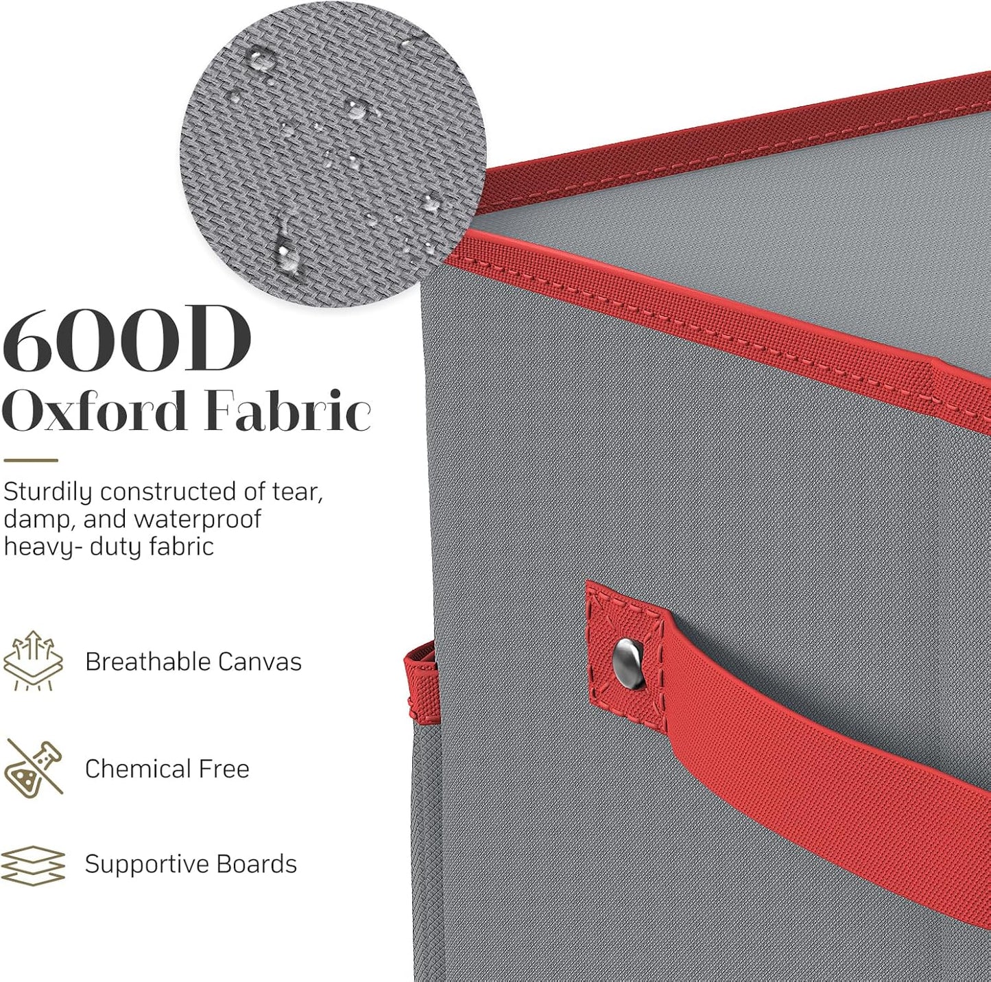 Winpull Christmas Ornament Storage Box - Large 128-3'' Holiday Ornament Organizer with Adjustable Dividers & Dual Zipper (Grey)