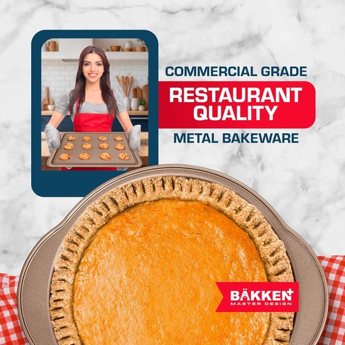 BAKKEN 6-Piece Baking Pan Set | Commercial Grade Carbon Steel, Nonstick & Space-Saving Design, Oven Safe Up To 450°F, Brown