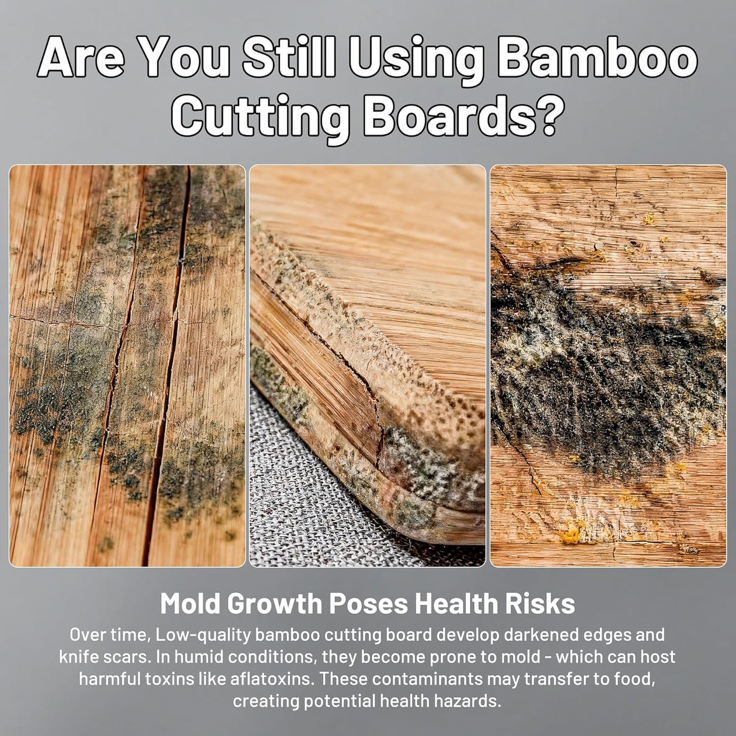Titanium Cutting Boards - Ebony Wood Double-Sided Chopping Board with Handle & Juice Groove