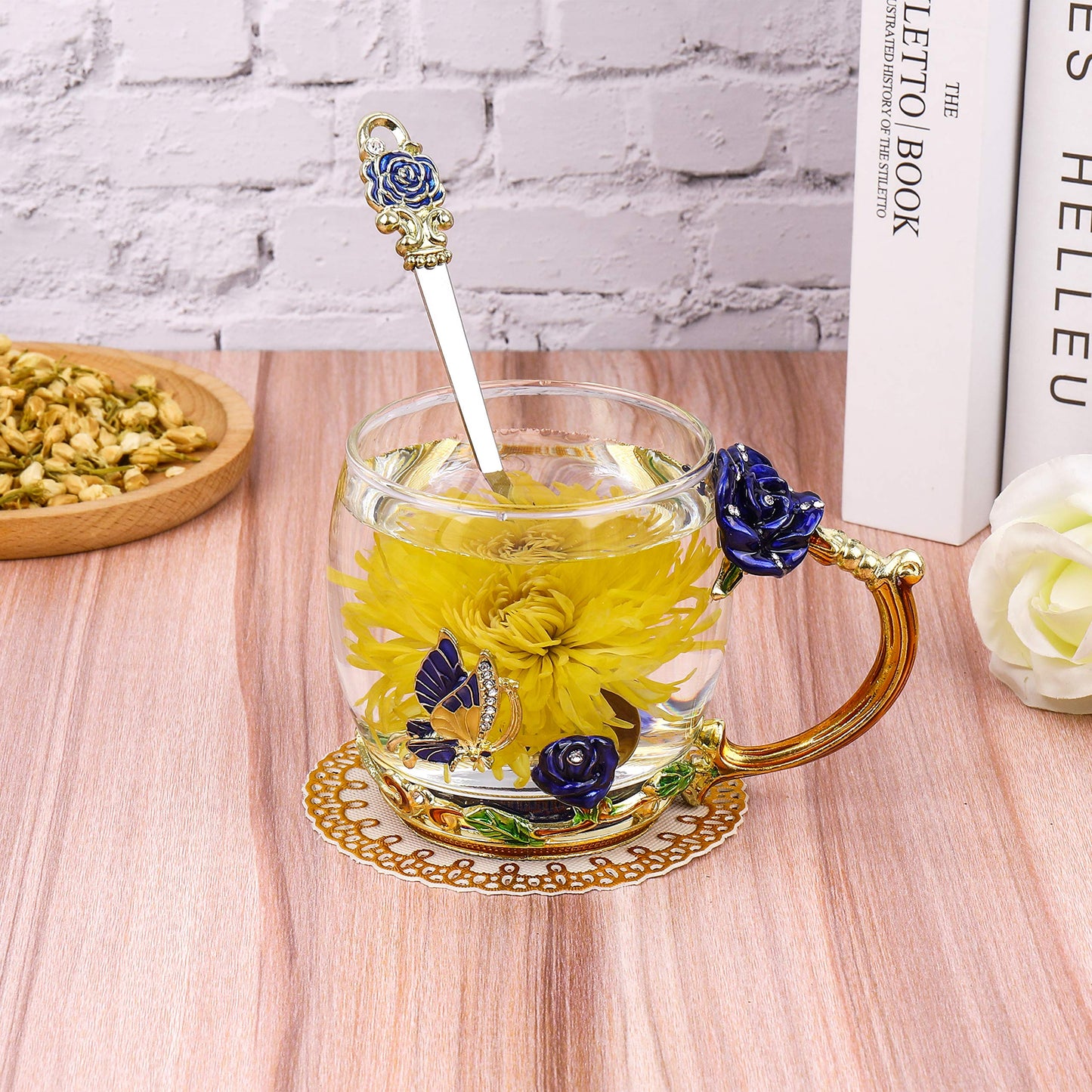 onepeng Gifts for Mom Women Valentines Day Gifts for Her Glass Coffee Enamels Mug Best Birthday Valentine's for Girlfriend Wife Mothers Day from Daughter Son Tea Cup Stocking Stuffers Christmas