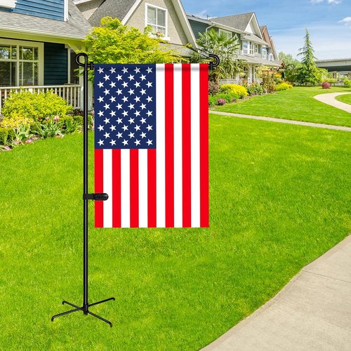 Garden Flag Stand - Stable 5-Prong Base for Outdoor Flags | Waterproof Coated Holder with Clip