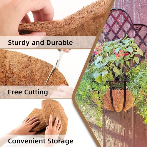 Coco Liner | Premium 24-Inch Trough Planter Liners - 100% Natural Coconut Fiber for Outdoor Use