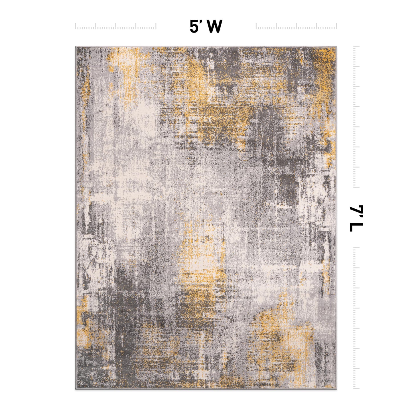 Rugshop Dublin Contemporary Abstract Stain Resistant Soft Area Rug 5' x 7' Yellow