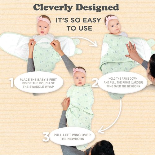 Bublo Baby Swaddles - Soft Organic Cotton Infant Sleep Sack | 3-Pack for Newborn Boys (0-3 Months)