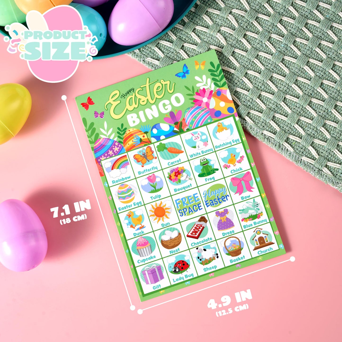 JOYIN 28 Players Easter Bingo Cards (5x5) for Easter Party Goodies Games, Kids School Classroom Gift, Indoor Family Activities, Basket Filler Stuffers