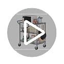 Folews Gray Heavy Duty Rolling Utility Cart 990LBS Metal Storage Trolley