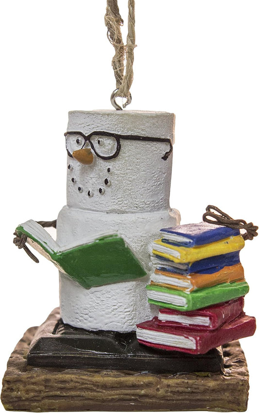 S'Mores Book Lovers Ornament - Midwest-CBK Resin Christmas Decoration for Book Nerds