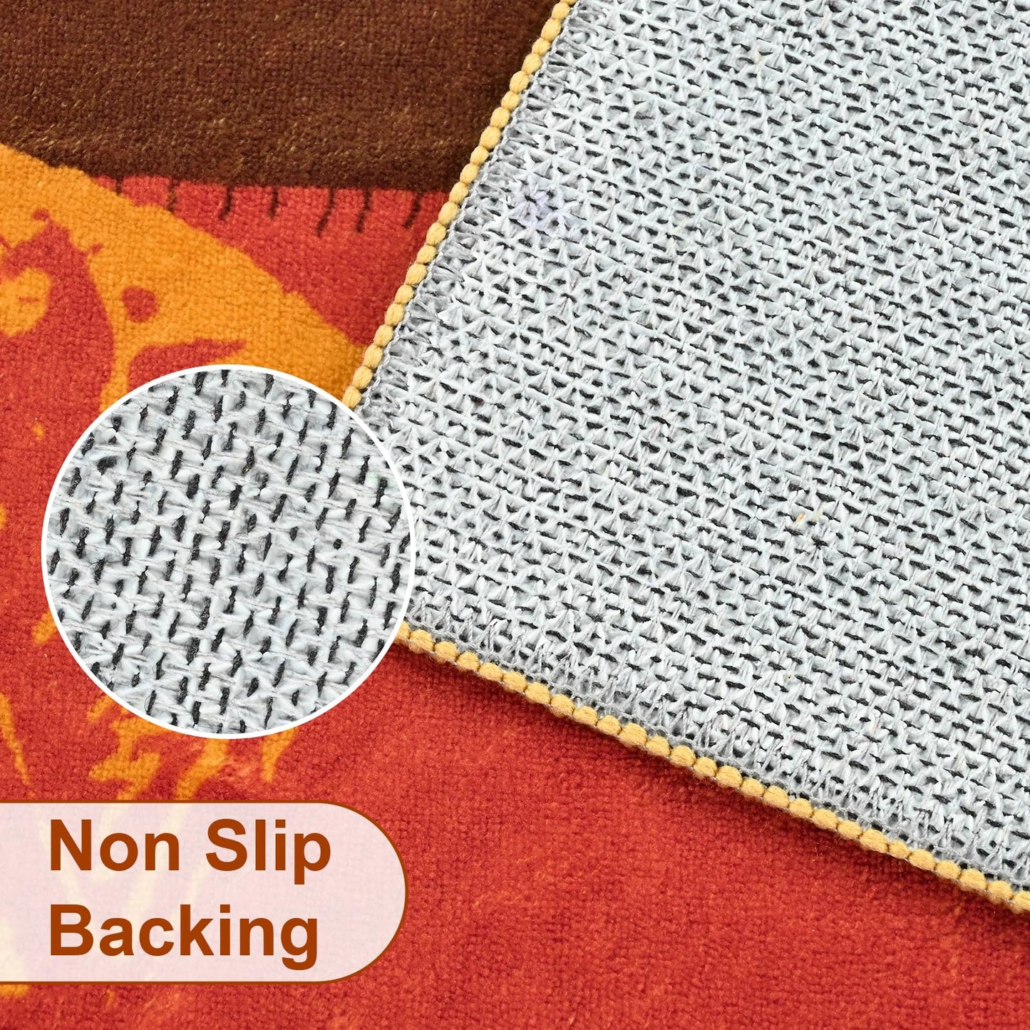 ASPMIZ Fall Area Rug 5x7 Washable Rugs for Living Room, Soft Faux Wool Thanksgiving Bedroom Rugs Non Slip Orange Maple Leaf Floor Carpet Low Pile Large Throw Rug for Dining Room Home Office Decor