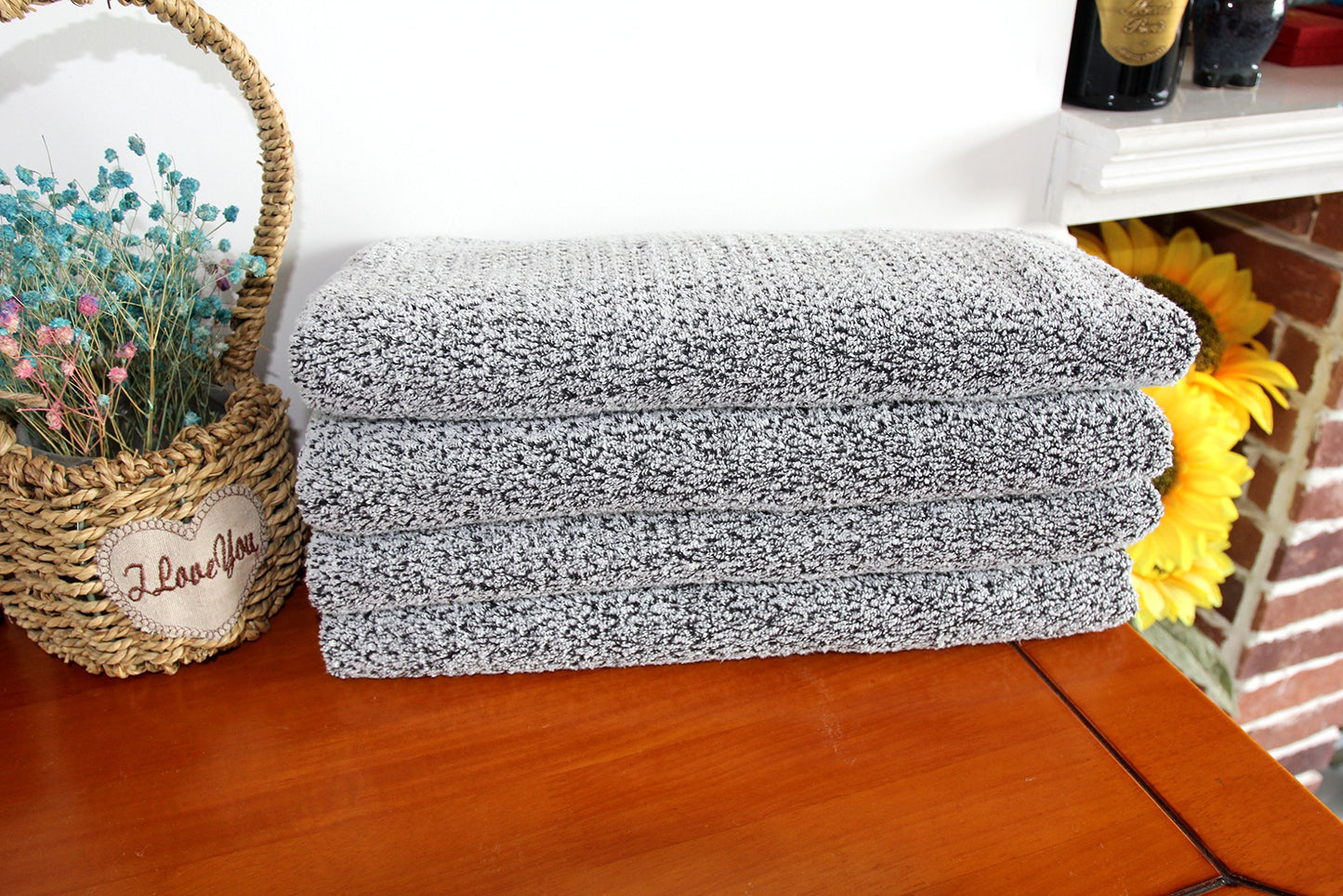 Everplush Diamond Jacquard Bath Sheet 2 Pack in Grey