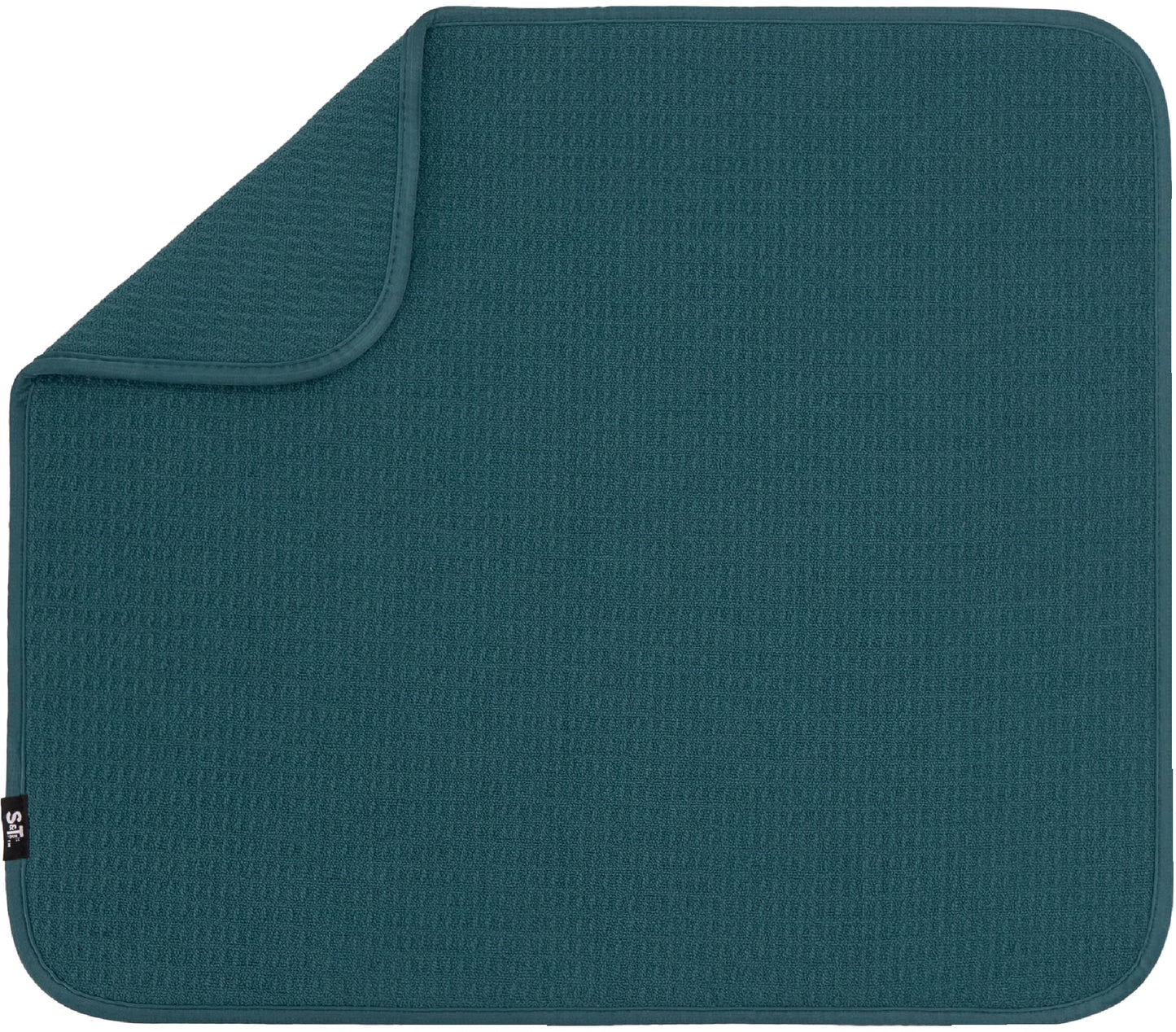 S&T INC. Dish Drying Mat, 16” x 18”, Absorbent Microfiber Kitchen Counter Mat, Dish Drying Pad for Dishes, Utensils, Pots and Pans, Large, Tapestry Blue