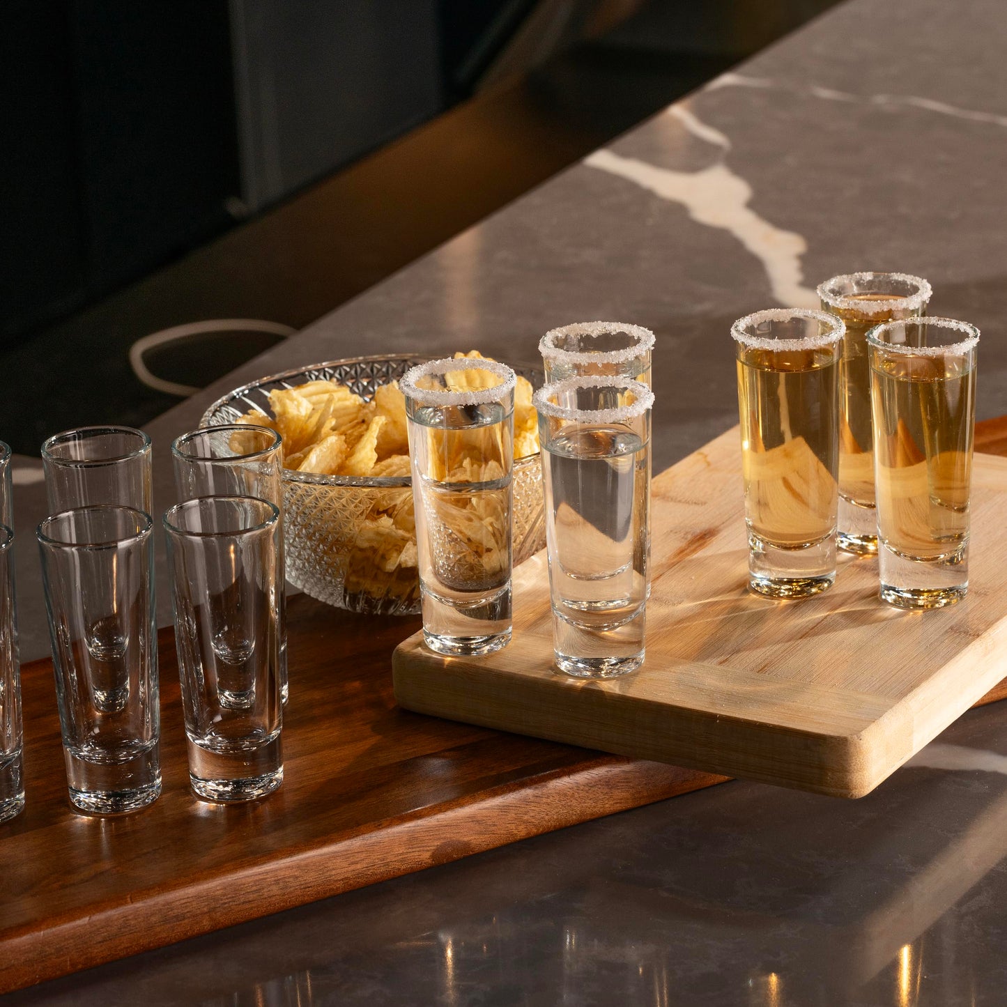 LEMONSODA Clear Shot Glass Set- (2oz) Crystal Shot Glasses - Sake, Tequila, Whiskey, Vodka, Gin - Great for Tastings, Gifts, Parties, Unique Pieces (Tall, Set of 12)