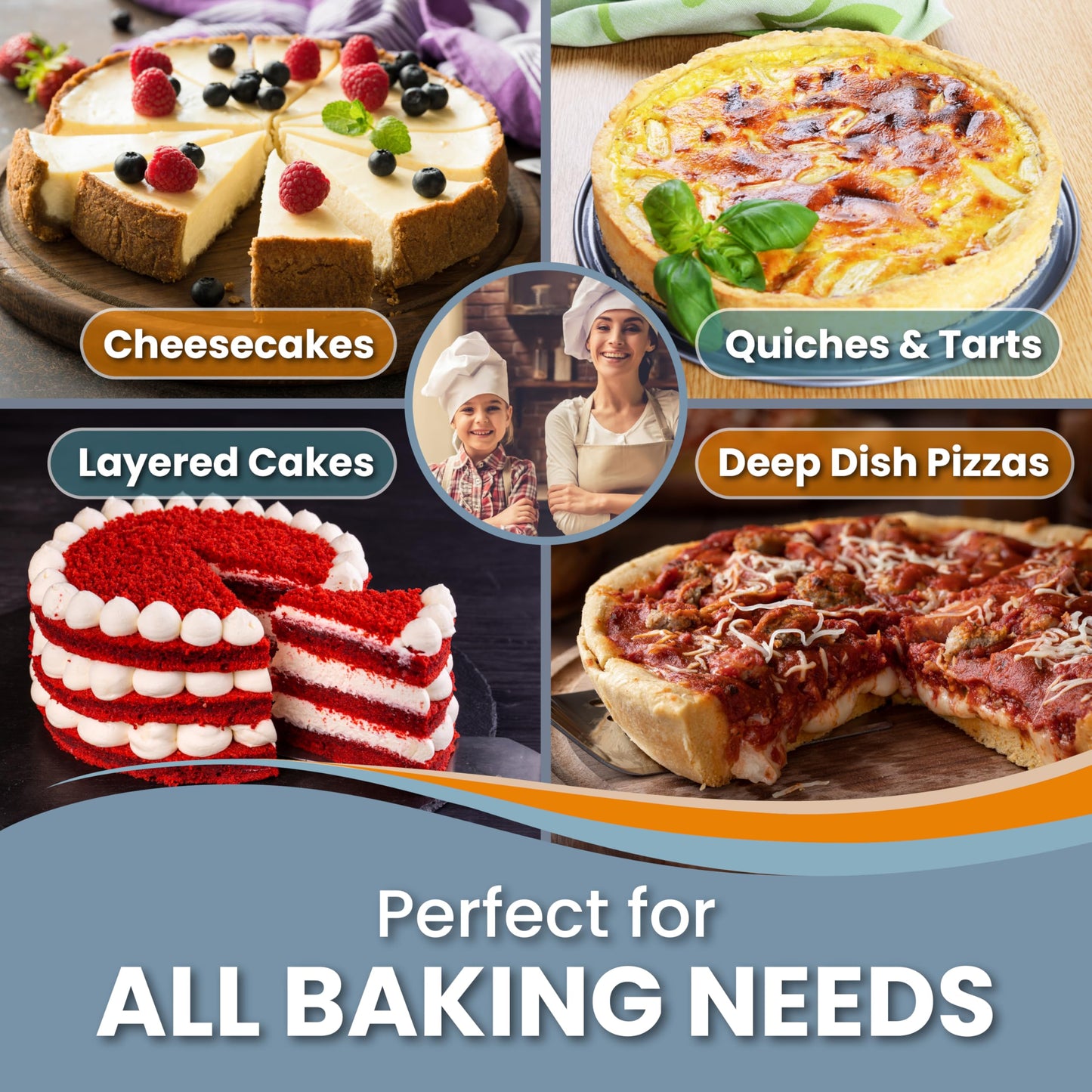 Springform Pan 9 Inch NONSTICK - Cheesecake Pan with Silicone Sleeve – NO LEAKS in Water Bath - No Foil Wrap Needed - Easy Cake Release – Sturdy Build - Heavy-Gauge Carbon Steel 0.4 mm