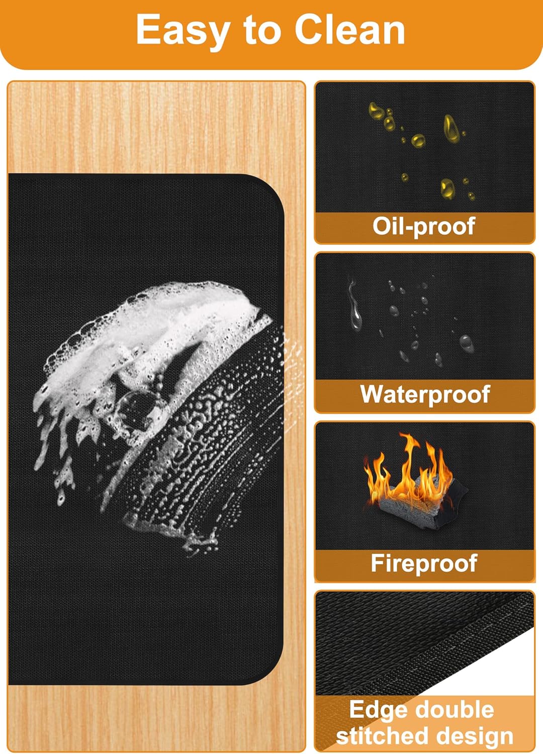 Skiennix Tabletop Grill Mat - Heat Resistant & Fireproof for Outdoor Use | 24 x 18 Inches