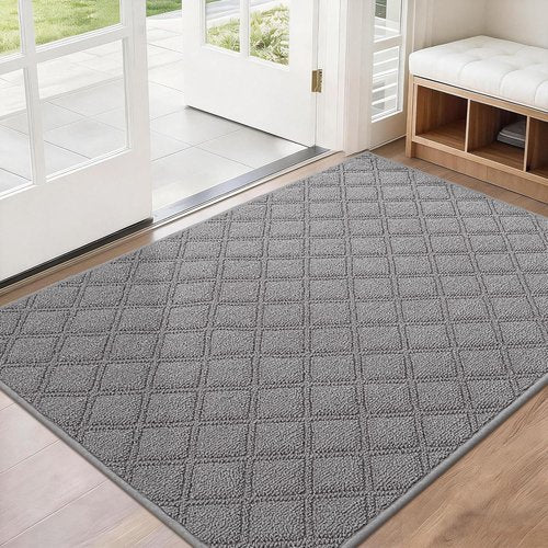 BEQHAUSE Dirt Trapper Door Mat - Non-Slip, Washable, Absorbent Entrance Mat | 32" x 48", Grey