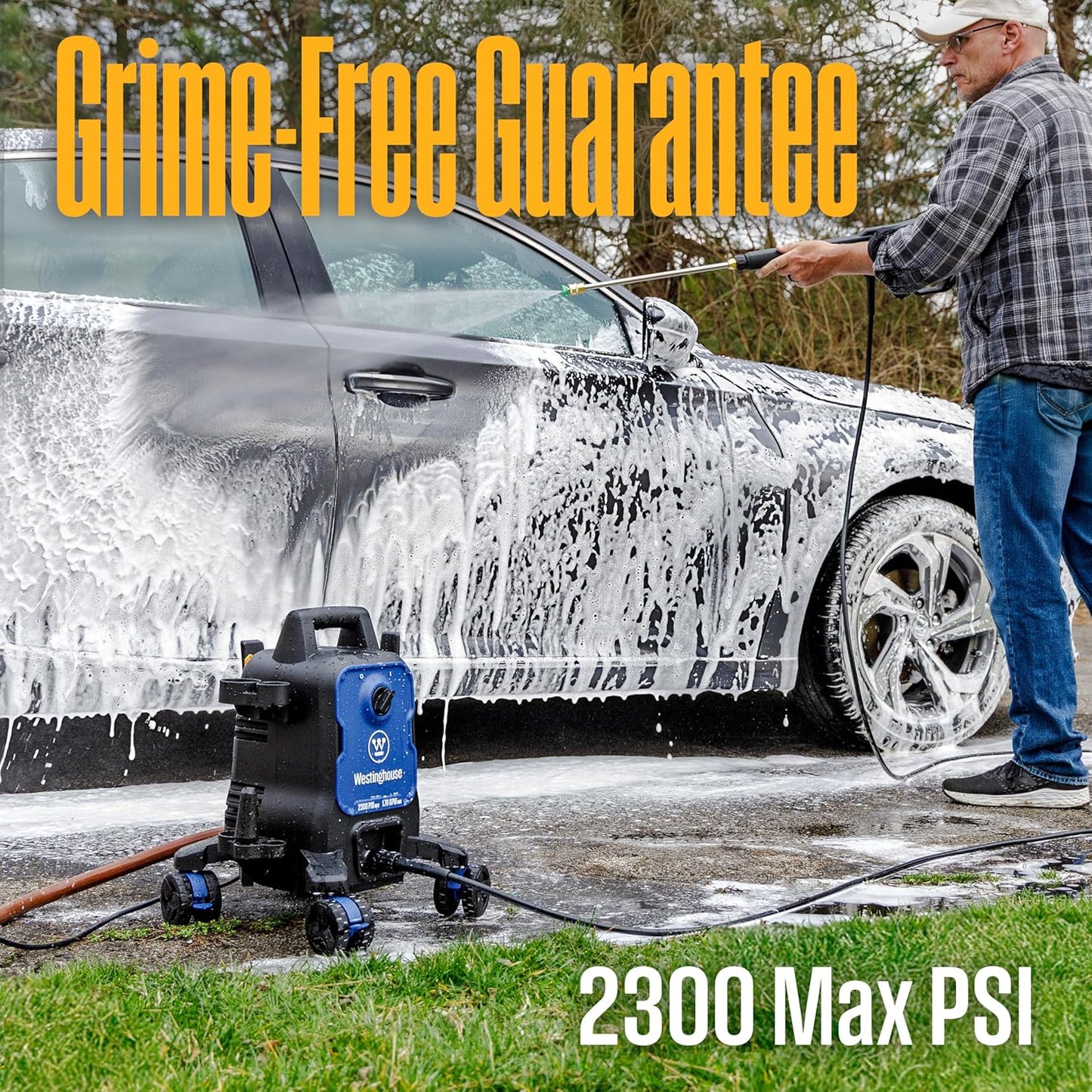 Westinghouse ePX3100 Electric Pressure Washer - 2300 Max PSI, Anti-Tipping, Onboard Soap Tank, 5 Nozzle Set