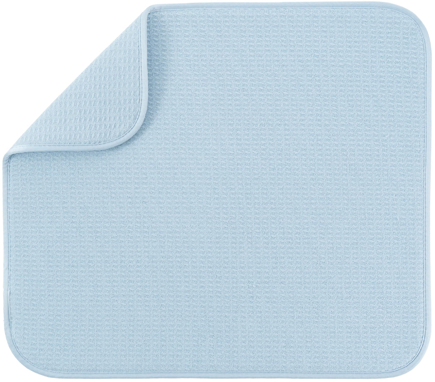 S&T INC. Dish Drying Mat, 16” x 18”, Absorbent Microfiber Kitchen Counter Mat, Dish Drying Pad for Dishes, Utensils, Pots and Pans, Large, Sky Blue