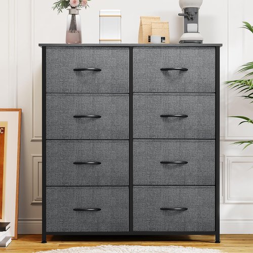 DWVO Fabric Dresser - 8 Spacious Drawers for Bedroom or Living Room Storage Solutions
