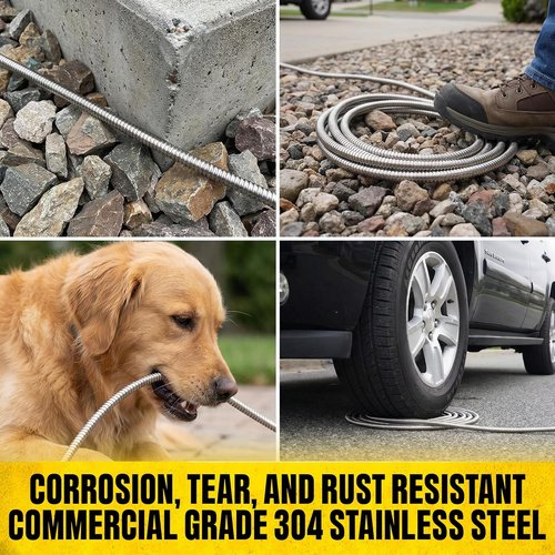 BIONIC STEEL 100 Ft Metal Garden Hose - Heavy Duty Non-Kinking Design with Sprayer Nozzle | 500 PSI