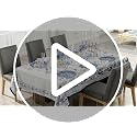 Hioasis Blue Plastic Dinner & Dessert Plates Set for 30 Guests - White & Blue