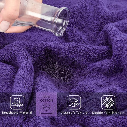 Cotton Paradise 100% Cotton Oversized Bath Sheet - Extra Large Turkish Towel, Purple 40x80 Inches
