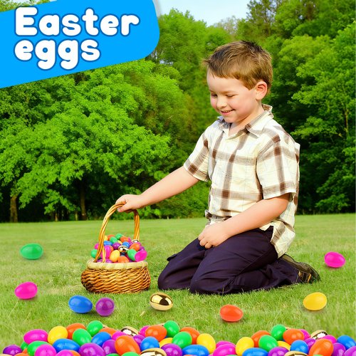 50 Pack 3.1" Fillable Easter Eggs with 6 Surprise Gold Eggs, Colorful Plastic Eggs for Easter Egg Hunts, Basket Stuffers Fillers, Party Favors, Classroom Rewards Prizes for Kids Toddlers Boys Girls