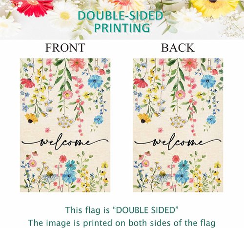 Baccessor Floral Garden Flag - Double-Sided Spring Design, 12.5x18 Inch, Perfect for Outdoor Decor