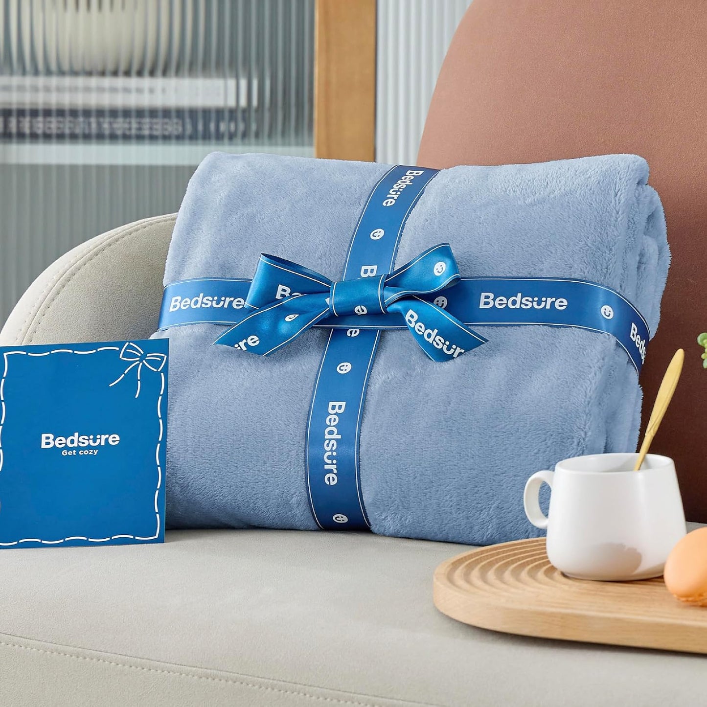 Bedsure GentleSoft Fleece King Size Blanket - Soft, Lightweight, Plush Microfiber in Light Blue, 108x90 Inches