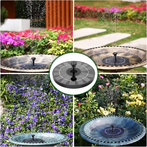 AISITIN Solar Bird Bath Fountain Pump - 3.5W Solar Powered Water Feature with 6 Nozzles | Ideal for Gardens, Ponds, and Aquariums
