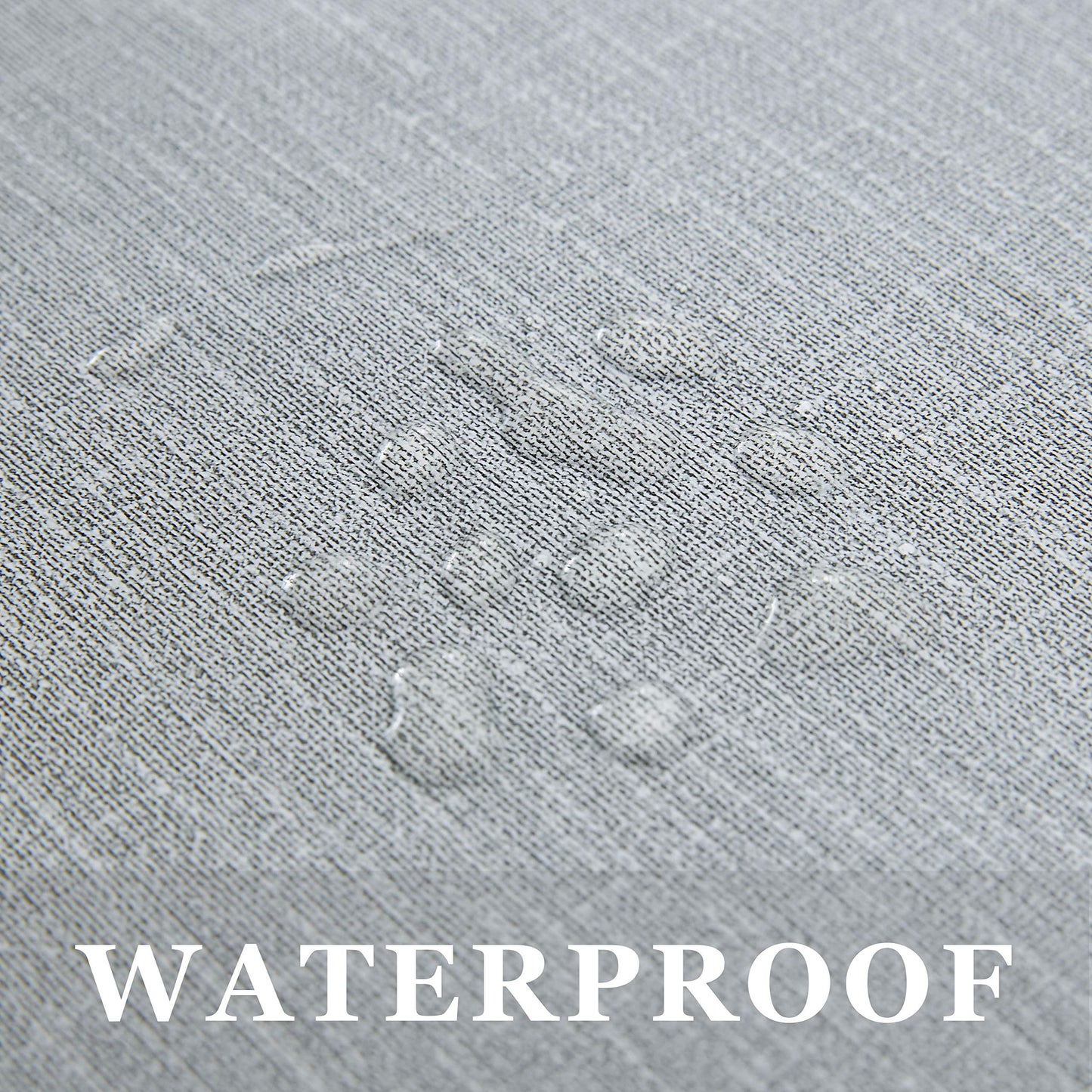 NLMUVW Round Tablecloth Vinyl with Elastic Edge Flannel Backing, Fitted PVC Table Cloth Waterproof Wipe Clean Table Cover for Picnic Party Outdoor, Light Grey, 40"- 44"