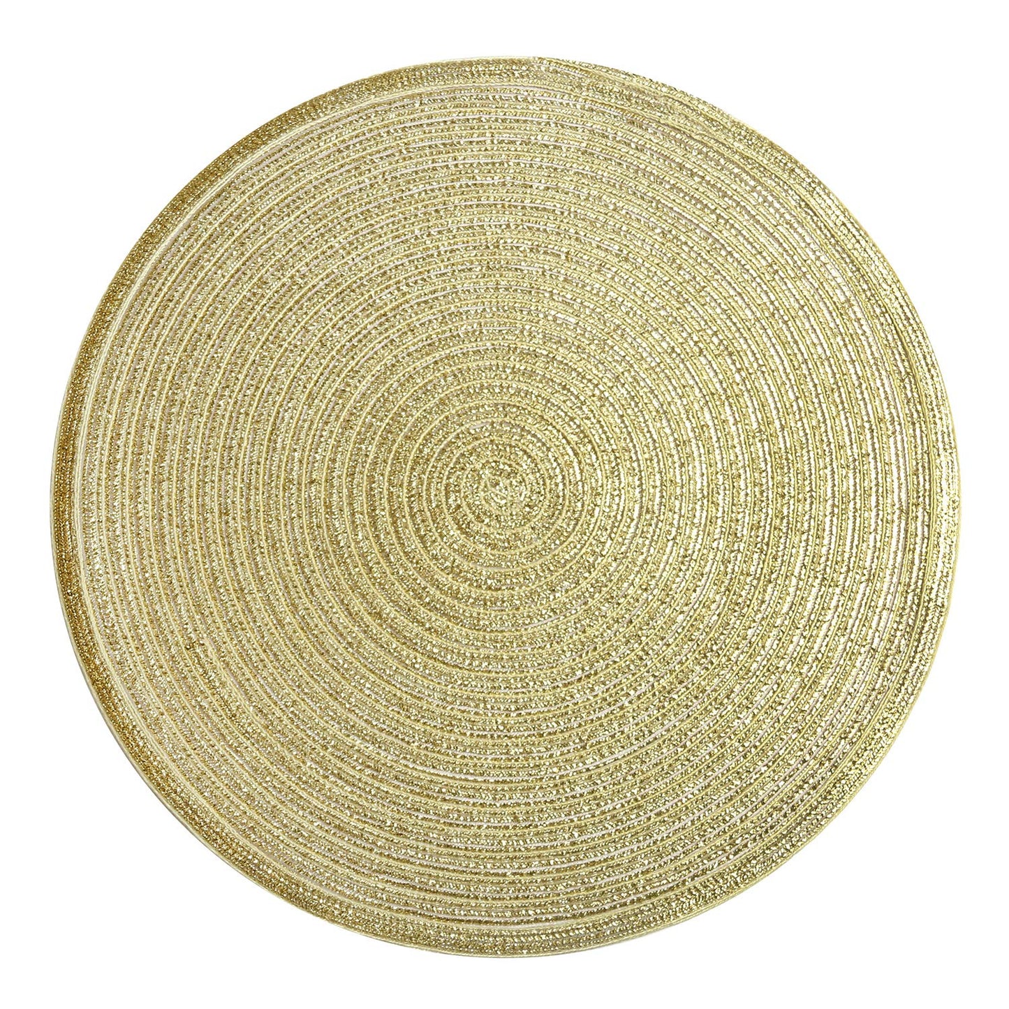 SHACOS Gold Glitter Round Placemats Set of 6 Bling Circle Place Mats Washable Table Mats for Christmas Holiday Party Wedding Shower Table Decor (6, Gold)