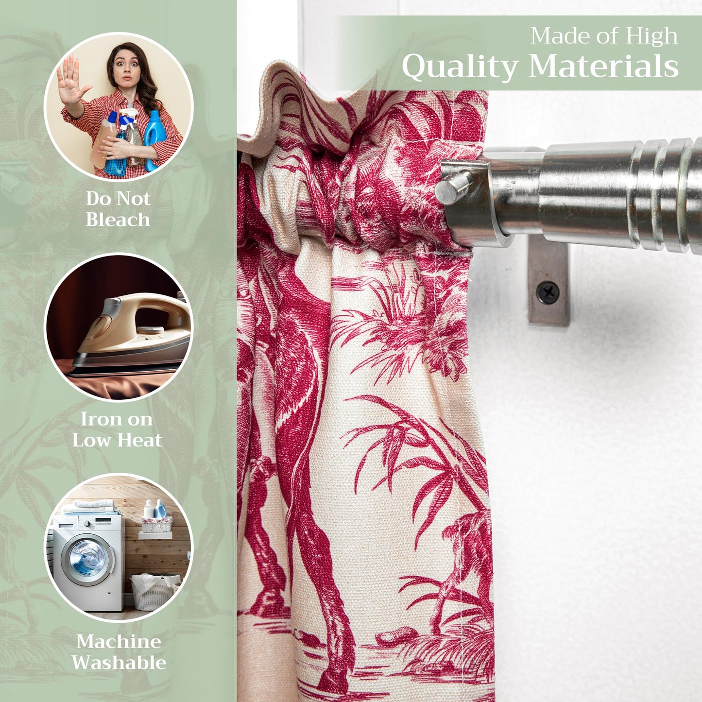 Maison d' Hermine Kitchen Curtain Set for Windows 100% Cotton Set of Kitchen Curtain Valance for Home [2 Tier (28"X36") and 1 Valance (56"X18")] Café Gifts for Mothers Day (The Miller - Red)