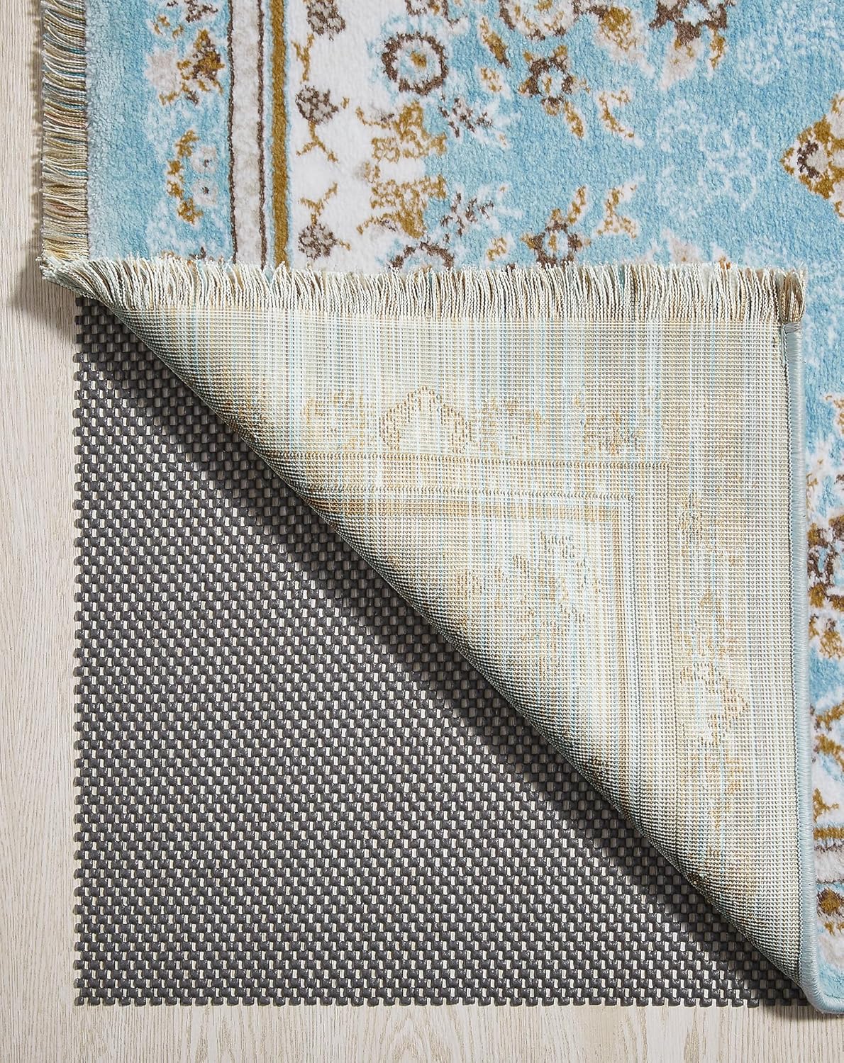 Veken Rug Pad Gripper - Non-Slip Dark Grey 8x10 Ft for Hardwood & Tile Floors | Thick Anti-Skid Mat
