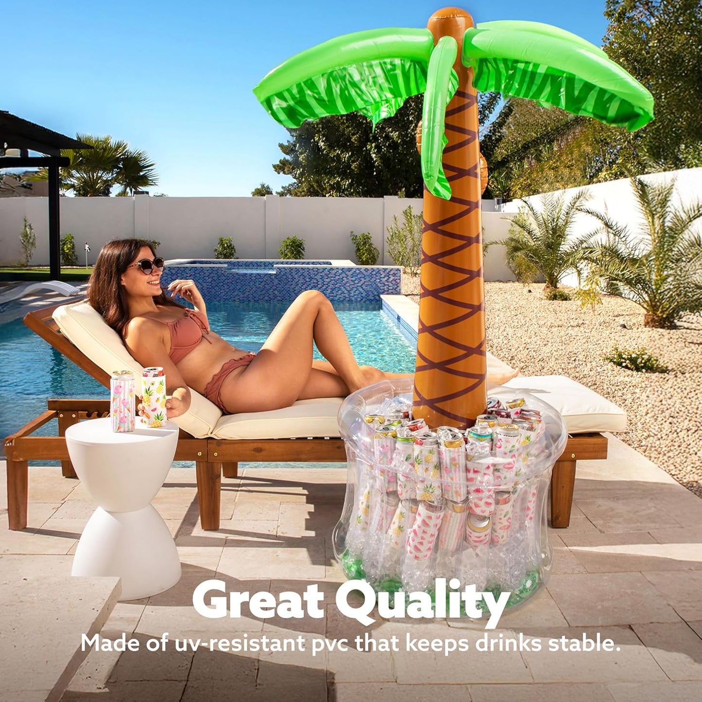 JOYIN 60" Inflatable Palm Tree Cooler - Tropical Beach Party Decor & Summer Drink Chiller