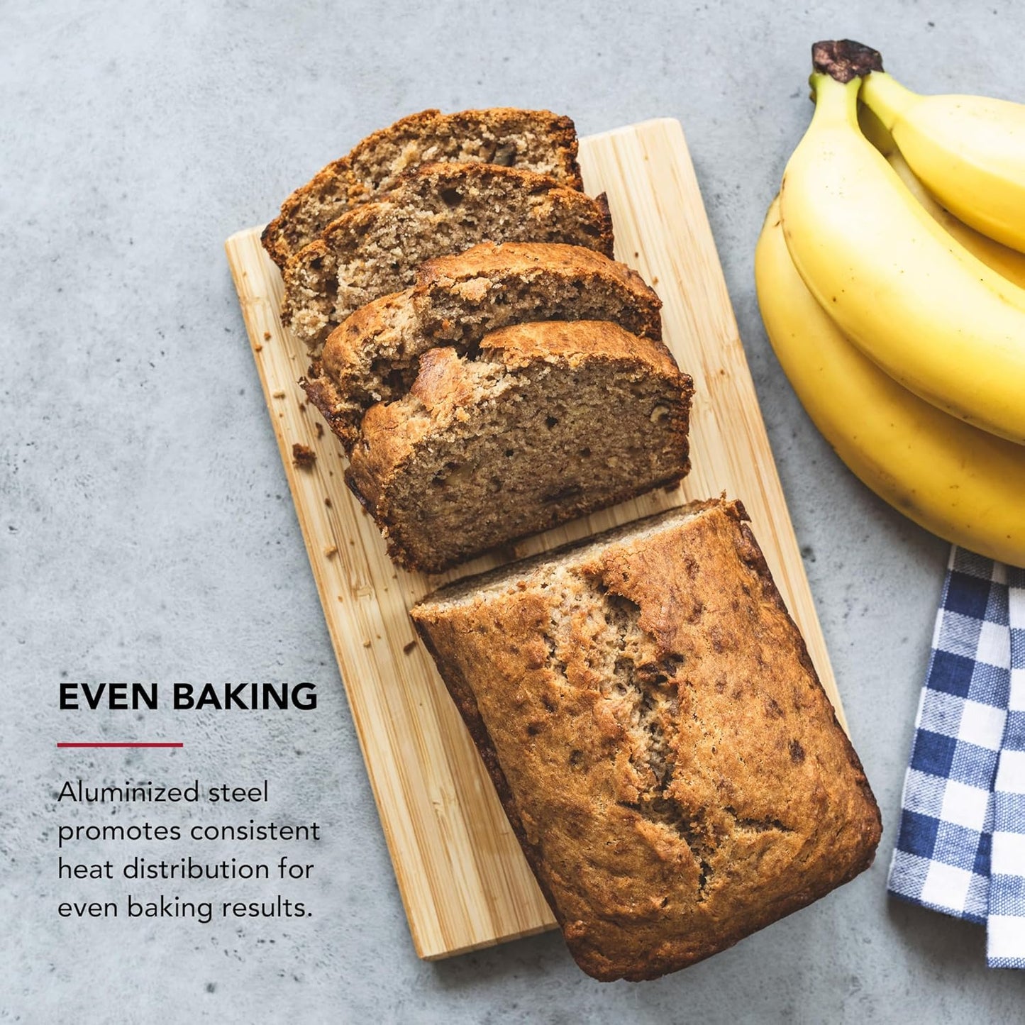 KitchenAid Nonstick Loaf Pan - Swiss Engineered Aluminized Steel, Dishwasher Safe, 9 x 5 Inch, Contour Silver