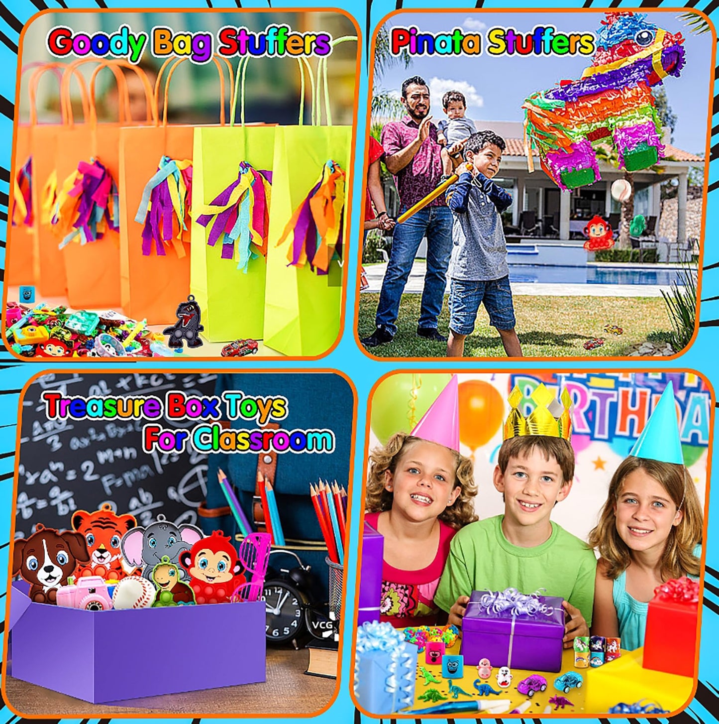 KissFuture 1000 PCS Party Favors for Kids, Fidget Toys Bulk, Prize Treasure Box Toys for Classroom, Birthday Gifts, Goodie Bags Stuffers for Kids, Pinata Stuffers, Carnival Prizes