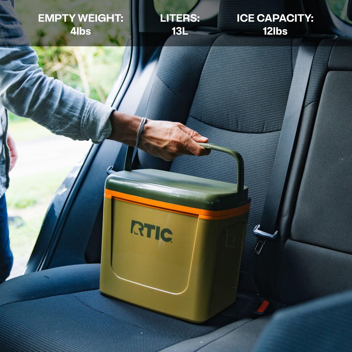RTIC 8 QT Road Trip Personal Cooler, Small, Compact, Insulated, Portable Ice Chest Box for Food, Drink, Beverage, Beach, Camping, Picnic, Fishing, Boat, 12-Can Capacity, Trailblazer