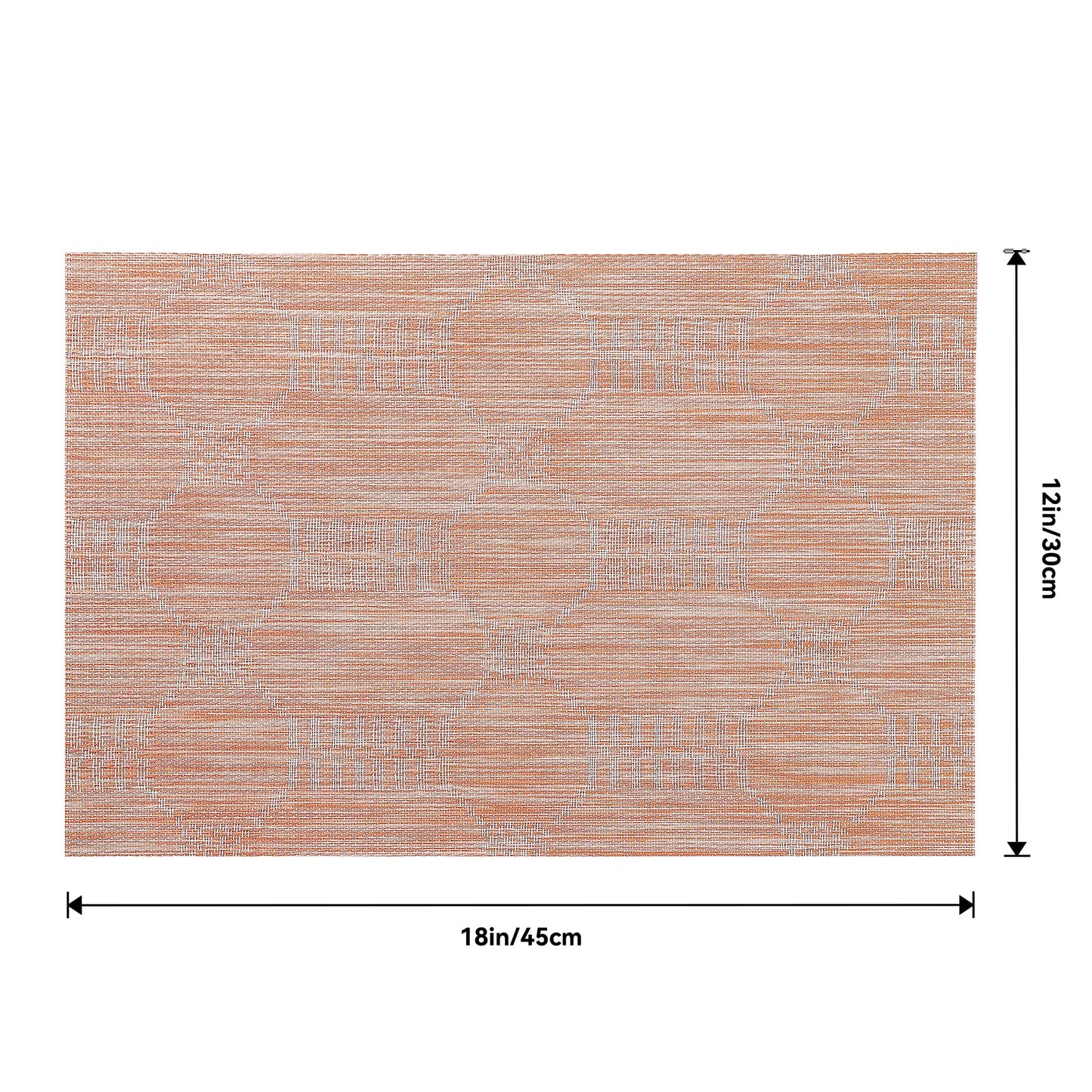 Leetaltree Coral Placemats Set of 4 - Heat Resistant Non-Slip Place mats for Dining Table, Washable Durable PVC Vinyl Woven Table Mats（Coral, 4）